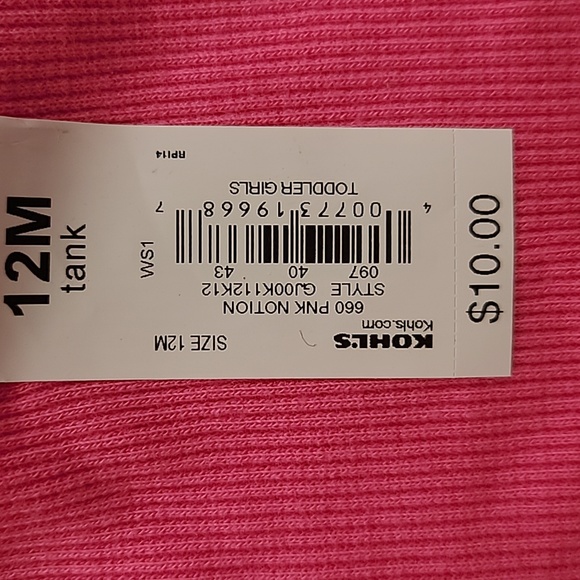 OKIE DOKIE AND JUMPING BEANS GIRLS BUNDLE OF 3 SHIRTS/TANKS SIZE 12 MONTHS - Picture 12 of 14